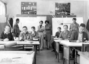 Augusztus 23. Faipari Kombinát tervezőosztálya. Marosvásárhely, 1971-72